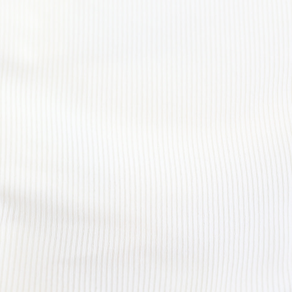 Witte Rib Crop Top met Spaghettibandjes