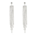 Zilveren Waterval Oorbellen met Strass
