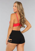 Rode Kanten Crop Top met Padding