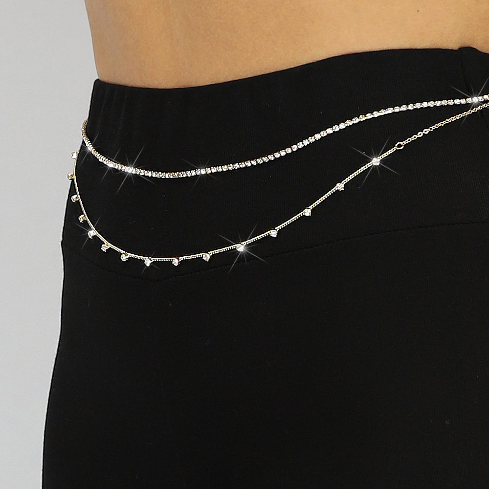 Dubbele Buikketting met Steentjes