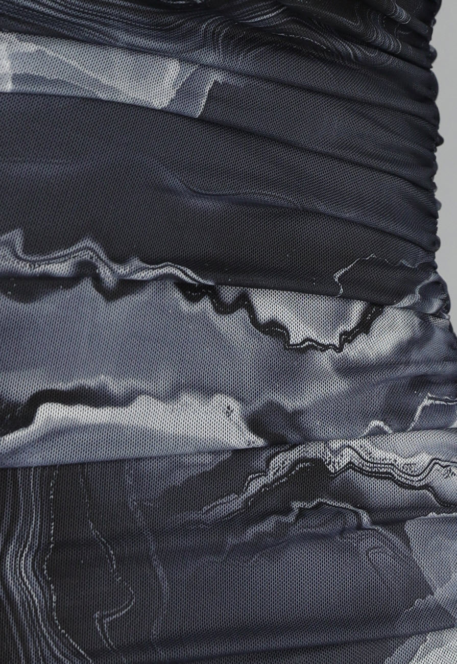 Maxi Jurk met Marble Print in Grijs