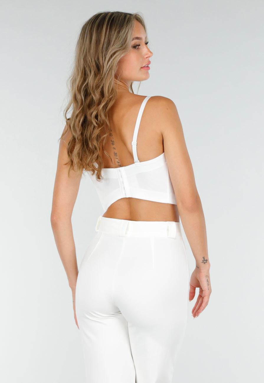 Witte Push Up Strass Bustier