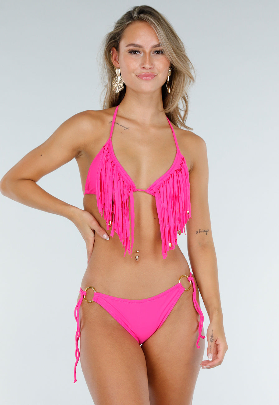 Roze Bikini Broekje met Gouden Details