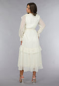 Ruched Maxi Jurk in Ecru