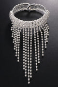 Zilveren Waterval Strass Armsieraad