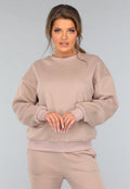 Taupe Joggingpak met Wijduitlopende Broek
