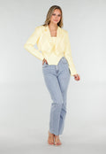 Butter Yellow Blazer Set met Strapless Top