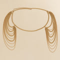 Gouden Grove Schouder Ketting met Laagjes