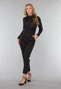 Zwarte High Waist Pantalon met Riem