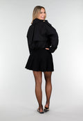 Zwarte Glanzende Panty met Hoge Taille en Corrigerend Effect