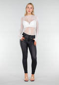Witte Mesh Fishnet Body met Stretch