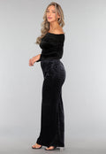 Zwart Velvet Off Shoulder Topje
