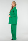 Donkergroene Halflange Blazer met Stretch