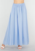 Maxi Rok in Lichtblauw met Elastische Tailleband