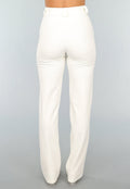 Rechte Aansluitende Offwhite Pantalon met Stretch