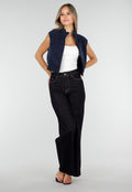 Mouwloos Vest in Donkerblauw met Hoge Kraag