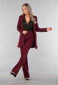 Halflange Burgundy Blazer met Stretch