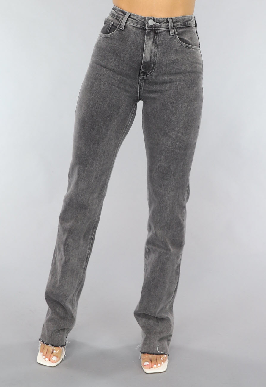 Redial Jeans  Tall Grijze Straight Leg Jeans met Stretch