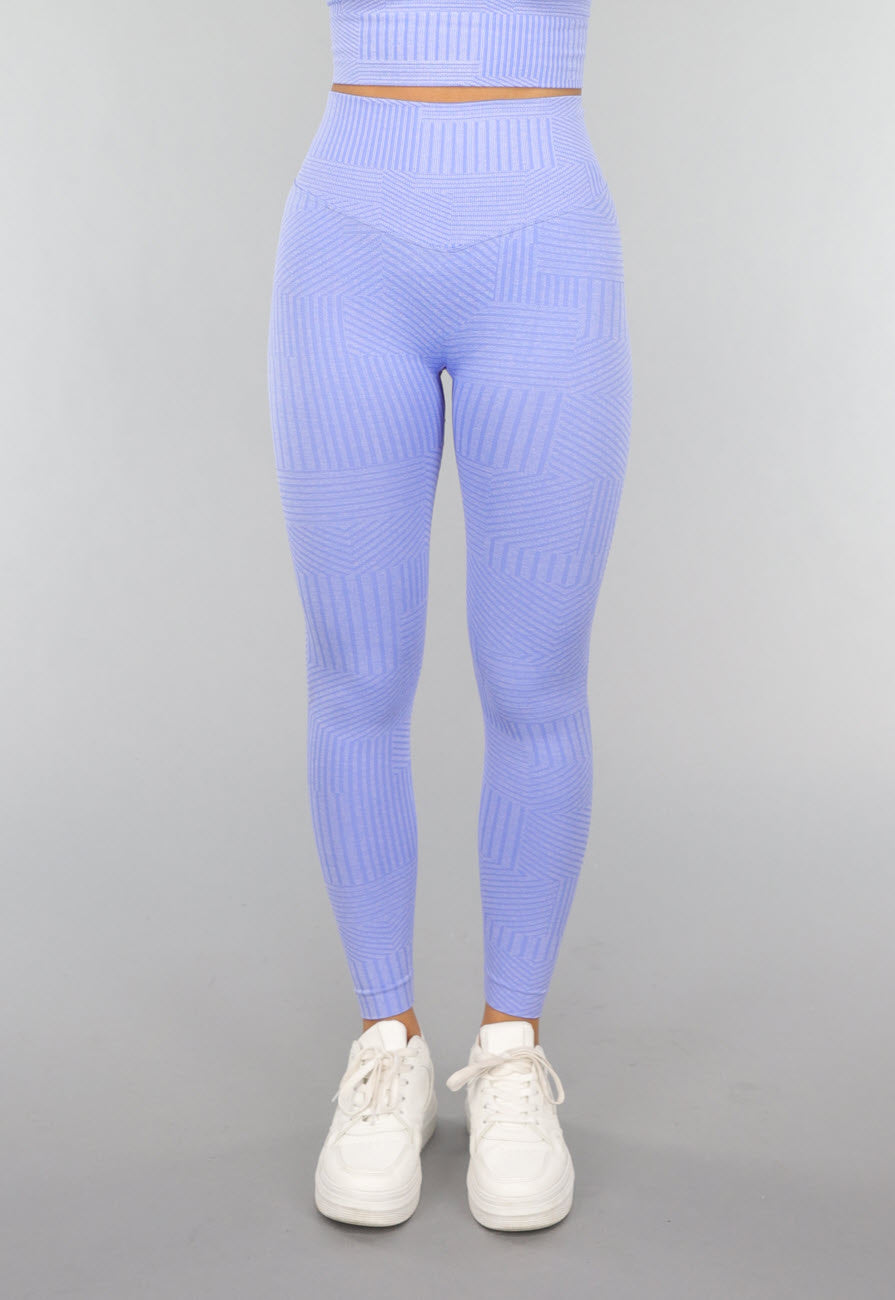 Gestreepte Print Yogabroek in Lavendel