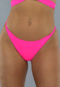 Verstelbaar String Bikini Broekje in Neon Roze