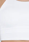 Witte Basic Stretch Crop Top met Pads
