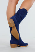 Donkerblauwe Cowboylaarzen met Lage Hak
