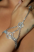 Zilveren Strass Handsieraad met Cutouts