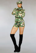 Vrouwelijk Army Leger Playsuit Kostuum