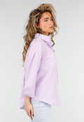 Lila Katoenen Blouse met Knoopsluiting