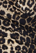 Panterprint Stretch Top met Ruches en Overslaghals