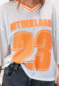 Oranje Netherlands Jersey Top met Nummer