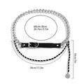 Zilveren Lederlook Riem met Bodychain