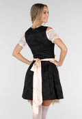 Zwart Oktoberfest Jurkje met Kant Strik en Beige Schort