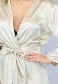 Satijnen Bridal Kimono Lang in Ivory