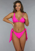 Felroze Bikinibroekje met Strikdetails