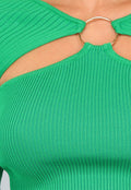 Groene Longsleeve Top met Gouden Detail