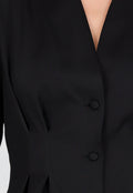 Zwarte Getailleerde Blazer Zonder Kraag
