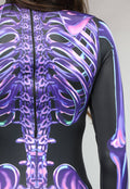 Paarse Cyber Skeletten Print Jumpsuit
