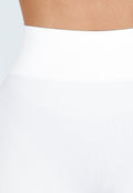 Witte High Waist Sport Short met Stretch