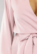 Satin Blouse met Tailleband in Babyroze
