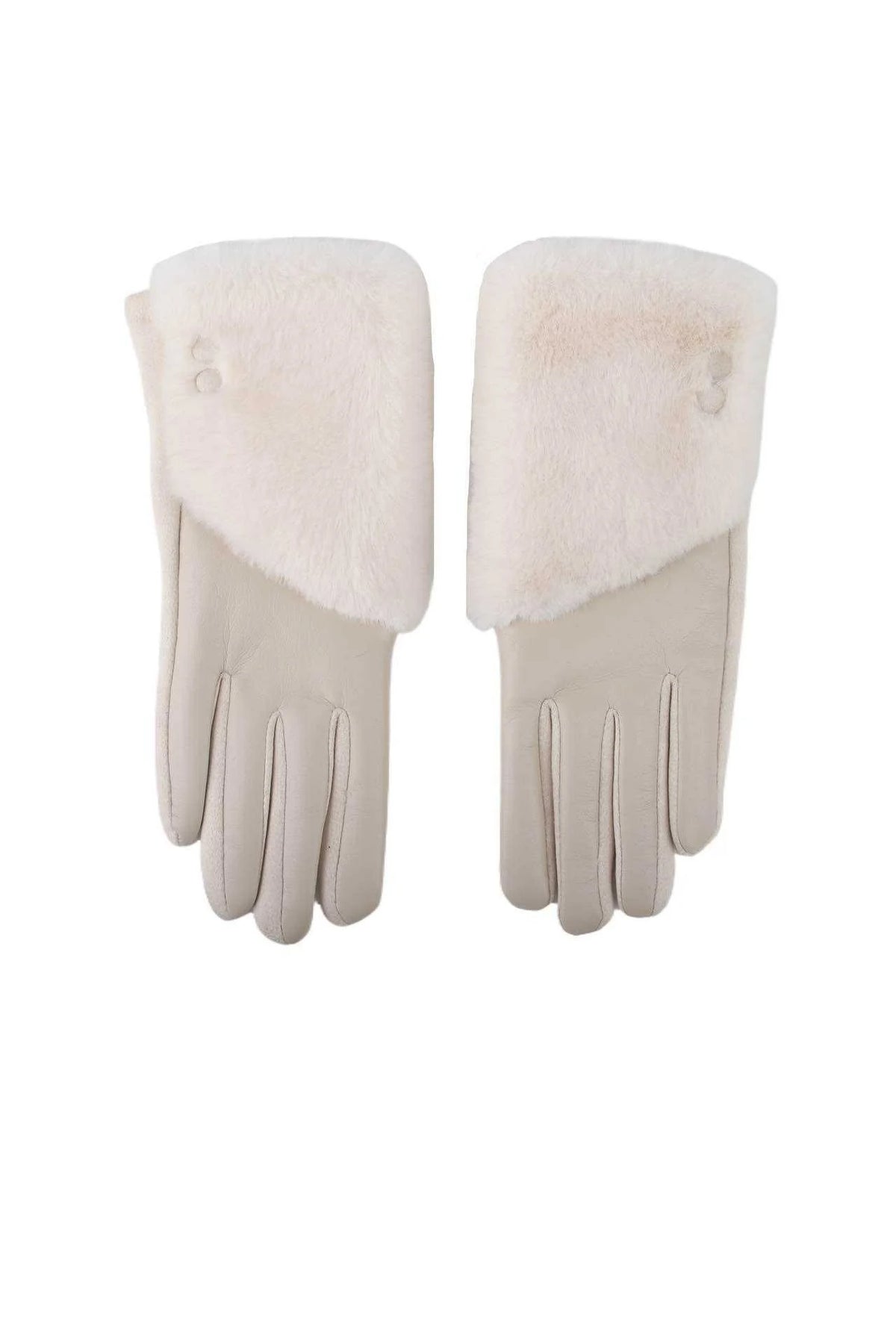 Leren Handschoenen met Faux Fur
