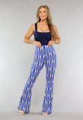 Royaal Blauwe Top van Stretch Stof