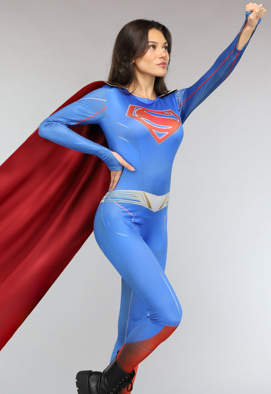 Lang Superwoman Kostuum met Cape