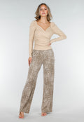 Beige Overslag Top van Stretchstof