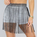 Zwart Glitter Fringe Mini Rok