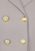 Taupe Co Ord Set met Gouden Marine Knopen