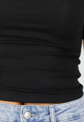 Zwarte Lyocell One Shoulder Stretch Top