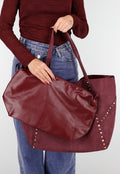 Tote Tas met Studs en Bijpassende Binnenpouch