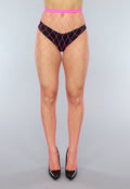 Neon Roze Panty met Extra Grote Fishnet