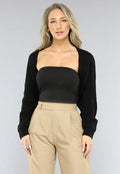 Zwarte Elastische Bandeau Top met Anti-Slip